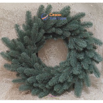 Вінок різдвяний литий блакитний d-40 см